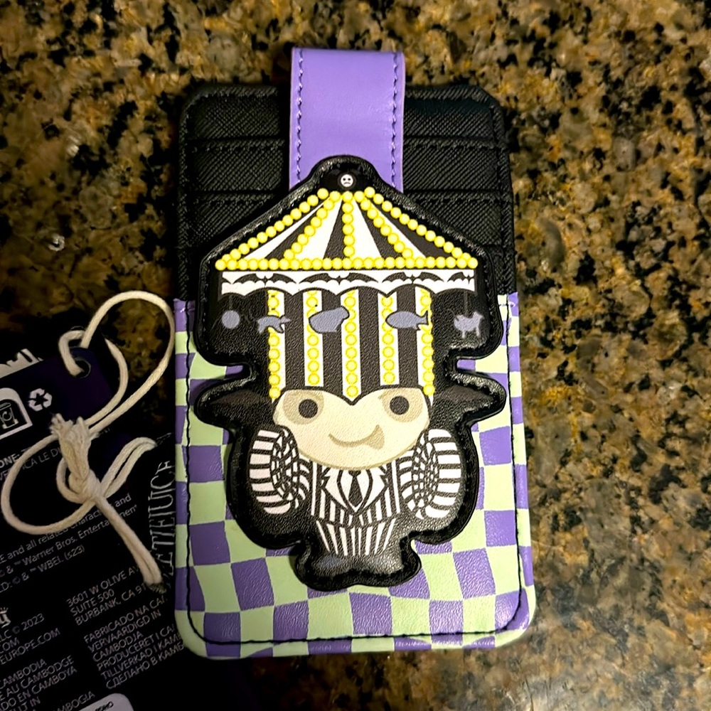 Brand New, NWT, Loungefly Beetlejuice Carousel Glow in the Dark Cardholder